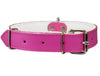 Dogs My Love Genuine Leather Felt Padded Dog Collar Pink