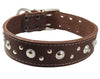 Thick Genuine Leather Studded Dog Collar 2" Wide Brown Sized to Fit 19"-22" Neck 2" Wide