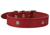 Genuine Leather Studded Dog Collar, Black, 1" Wide. Fits 13"-17.5" Neck Size
