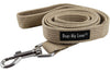Dog Leash 4.5ft Long Cotton Web for Training, Beige 4 Sizes