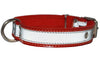 Genuine Leather Reflective Dog Collar 20" Long 1" Wide Red Fits 14"-17.5" Neck