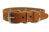 Genuine Leather Studded Dog Collar, Tan, 1" Wide. Fits 13"-17.5" Neck Size