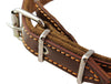 Brown Genuine Leather Braided Dog Collar, 1" Wide. Fits 14"-17" Neck.