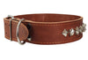 Thick Genuine Leather Spiked Studded Dog Collar Brown 18"-22" Neck Retriever, Doberman, Pitbull