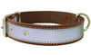 Genuine Leather Reflective Dog Collar 25" Long 1.5" Wide Brown Fits 17"-22" Neck