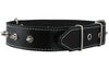 Real Leather Black Spiked Dog Collar Spikes, 1.5" Wide. Fits 17"-21.5" Neck, Large Breeds.