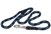 Dogs My Love 6ft Long Braided Rope Dog Leash Blue with Black 6 Sizes