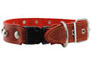 Red Genuine Leather Studded Dog Collar, Soft Suede Padded1.5 Wide. Fits 17"-20" Neck