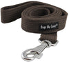 Dog Leash 4.5ft Long Cotton Web Brown 4 Sizes