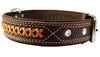 Genuine Leather Braided Dog Collar, Brown 1.6" Wide. Fits 19"-24" Neck.