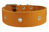 Genuine Leather Studded Dog Collar Tan 1.75" Wide. Fits 18.5"-22" Neck. For Large Breeds