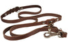 6 Way Multifunctional Leather Dog Leash Braided, Adjustable Lead Brown 42"-84" Long 3/4" Wide(18 mm)