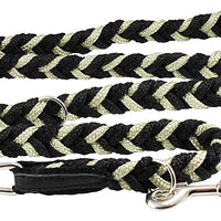 6 Way Euro Multifunctional Braided Dog Leash, Adjustable Schutzhund Lead 42"-68" Long 4 Sizes Beige