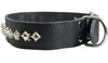 Thick Genuine Leather Spiked Studded Dog Collar Black 18"-22" Neck Retriever Rottweiler Pitbull