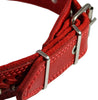 Genuine Leather Braided Studded Dog Collar, Red 1.6" Wide. Fits 19"-24" Neck Size Akita