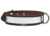 Genuine Leather Reflective Dog Collar 27" Long 1.6" Wide Brown Fits 19.5"-23.5" Neck