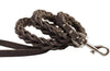 Brown Genuine Leather Braided Dog Leash 45" Long 4-thong Square Braid for Medium to Large Breeds