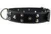 Dogs My Love Real Leather Black Spiked Dog Collar Spikes 1.6" Wide. Fits 19"-23.5" Neck Large Breeds