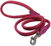 Dogs My Love 4ft Long Round Genuine Rolled Leather Dog Leash Pink