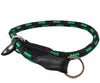 Dogs My Love Round Braided Rope Nylon Choke Dog Collar with Sliding Stopper Green/Black