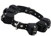 6lbs Genuine Leather Weighted Dog Collar for Exercise and Training. Black. Fits 19"-24" Neck size