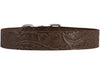 Genuine Tooled Leather Dog Collar Floral Pattern Brown 3 Sizes
