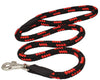 Dogs My Love 6ft Long Braided Rope Dog Leash Red with Black 6 Sizes