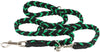 6 Way Euro Multifunctional Braided Dog Leash, Adjustable Schutzhund Lead 42"-68" Long 4 Sizes Green