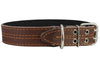 Genuine Leather Dog Collar, Padded, Brown 1.5" Wide. Fits 18"-22" Neck Size Cane Corso Rottweiler