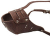 Real Leather Cage Basket Secure Dog Muzzle #118 Brown - Pit Bull (Circumf 11.8", Snout Length 3.5")