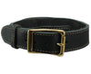 Genuine Leather Dog Collar, Rolled Leather Handle Black