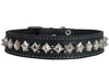 Genuine Leather Spiked Studded Dog Collar 1.5" Wide Black Sized to Fit 18"-22" Neck Boxer, Pit Bull