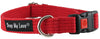 Cotton Web Adjustable Dog Collar with Locking Device 4 Sizes Red