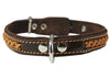 High Quality Genuine Leather Braided Dog Collar Brown 7/8" Wide Fits 13"-16" Neck. 18" Long