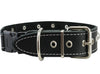 Black Genuine Leather Studded Dog Collar, Soft Suede Padded1.5 Wide. Fits 17"-20" Neck