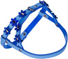 Genuine Leather Dog Harness Daisies for Toy and Small Breeds Padded Blue