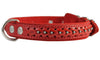 Genuine Leather Braided Studded Dog Collar Red 1" Wide. Fits 14"-18" Neck Brittany, Collie, Harrier