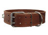 Thick Genuine Leather Spiked Studded Dog Collar Brown 18"-22" Neck Retriever, Doberman, Pitbull