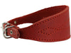 Red Real Leather Tapered Extra Wide Whippet Dog Collar 2" Wide, Fits 11.5"-15" Neck, Medium