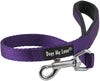 Short Dog Leash Padded Handle Wide Nylon Traffic Lead 22" Long Purple