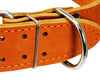 Genuine Leather Spiked Studded Dog Collar Brown Fit 18"-22" Neck 2" Wide Retriever, Doberman