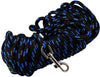 Dogs My Love Braided Nylon Rope Track Dog Leash Black/Blue 15/30/45/60Ft 3/8" Diam Train Lead Medium