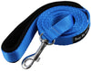 Dogs My Love 6ft Long Neoprene Padded Handle Nylon Leash 4 Sizes Blue