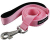 Dogs My Love 6ft Long Neoprene Padded Handle Nylon Leash 4 Sizes Pink