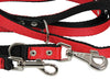Dogs My Love 1" Wide 6 Way Euro Multi-functional Nylon Dog Leash, Adjustable Lead Red 40"-70" Long