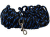 Dogs My Love Braided Nylon Rope Track Dog Leash Black/Blue 15/30/45/60Ft 3/8" Diam Train Lead Medium