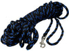 Dogs My Love Braided Nylon Rope Track Dog Leash Black/Blue 15/30/45/60Ft 3/8" Diam Train Lead Medium