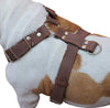 Brown Genuine Leather Dog Harness, Xlarge. 33"-37" Chest, 1.5" Wide Straps