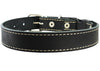 Quick Release Genuine Leather Classic Dog Collar 1" Wide Adjustable Fits 17"-20" Neck Medium to Large
