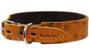 Genuine Leather Suede Padded Tapered Dog Collar Medium to Large 1.25" Wide 2 Sizes (Neck: 15"-18")